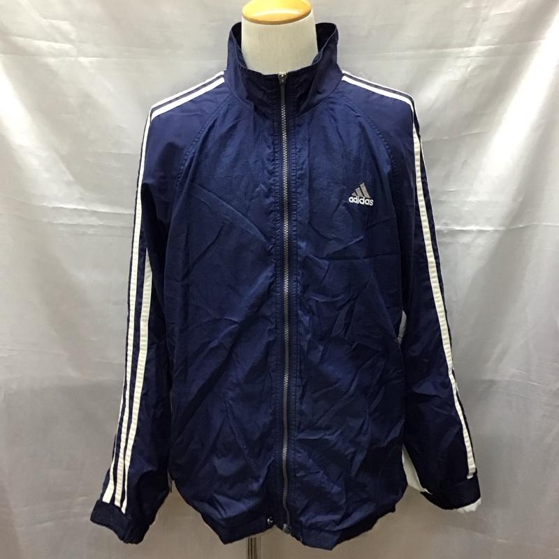 アディダス adidas ジャケット、上着 ジャンパー、ブルゾン ジップアップジャケット ジャンパー ジャケット カジュアルジャケット アウター M ロゴ、文字 紺 / ネイビー /  メンズ USED 古着 中古 10117450