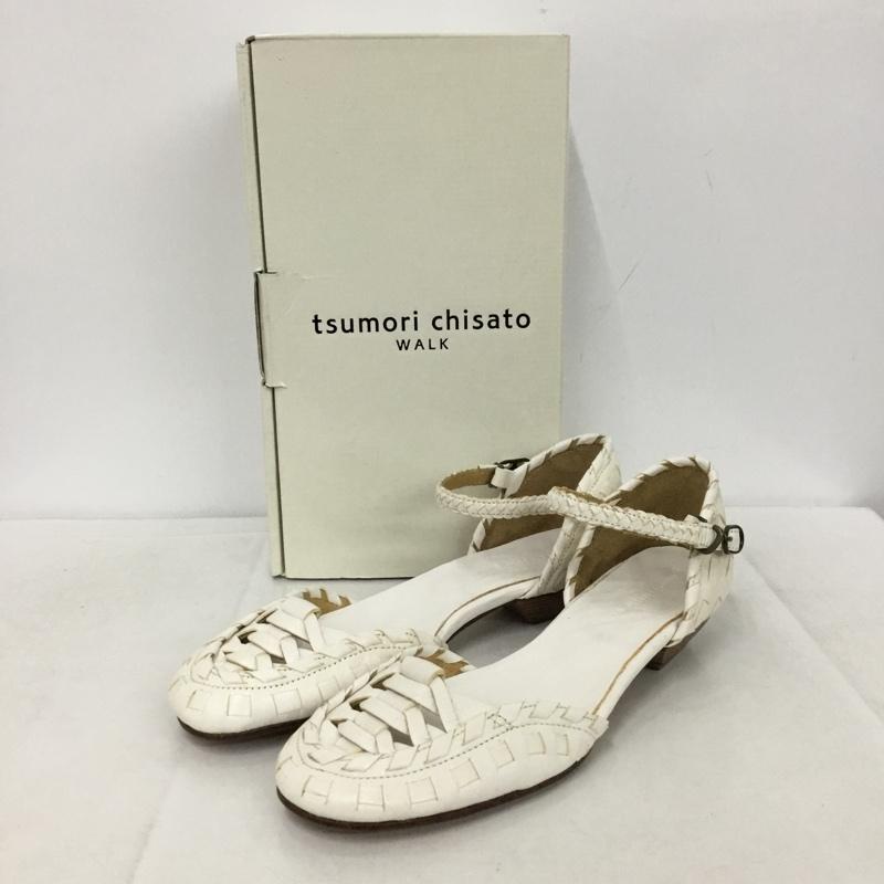 ツモリチサトウォーク tsumori chisato WALK パンプス パンプス 3397 メッシュ ストラップ 箱有 23.5 23.5cm 無地 白 / ホワイト /  レディース USED 古着 中古 10149248