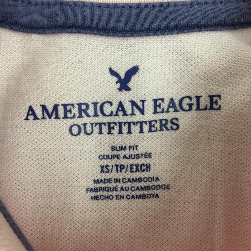 アメリカンイーグル AMERICANEAGLE ポロシャツ 半袖 半袖ポロシャツ カラーシャツ 半袖カットソー XS ロゴ、文字 桃 / ピンク /  メンズ USED 古着 中古 10109299