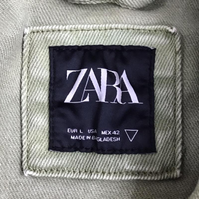 ザラ ZARA ジャケット、上着 ジャケット、ブレザー 4454 401 505 コットン L 無地 カーキ / カーキ /  メンズ USED 古着 中古 10119153