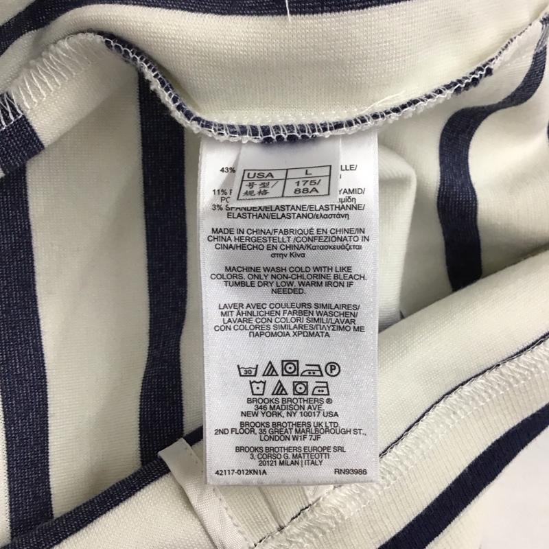 ブルックスブラザーズ BROOKS BROTHERS ワンピース ロングスカート Red Fleece 五分袖 L ボーダー柄 白 / ホワイト / X 紺 / ネイビー /  レディース USED 古着 中古 10115348