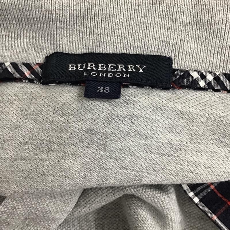 バーバリーロンドン Burberry London ポロシャツ 半袖 半袖ポロシャツ 半袖カットソー カラーシャツ 38 ロゴ、文字 灰 / グレー /  レディース USED 古着 中古 10115912