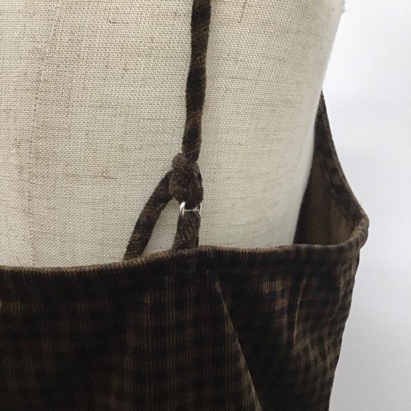 カスタネ Kastane ワンピース ロングスカート 19aw-in-51 ポンチキャミワンピース ノースリーブロングワンピース FREE チェック 茶 / ブラウン /  レディース USED 古着 中古 10107378