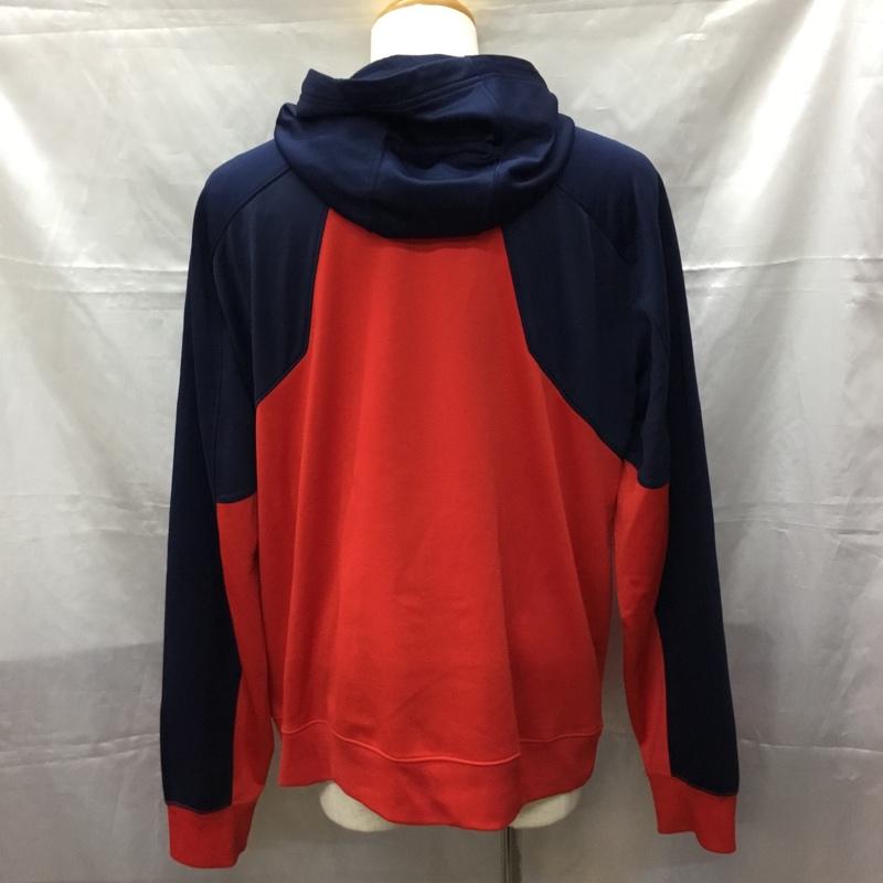 ナイキ NIKE ジャケット、上着 ジャンパー、ブルゾン ジップアップパーカー 長袖パーカー フード付きパーカー スポーツウェア XL ロゴ、文字 紺 / ネイビー / X 赤 / レッド /  メンズ USED 古着 中古 10112458