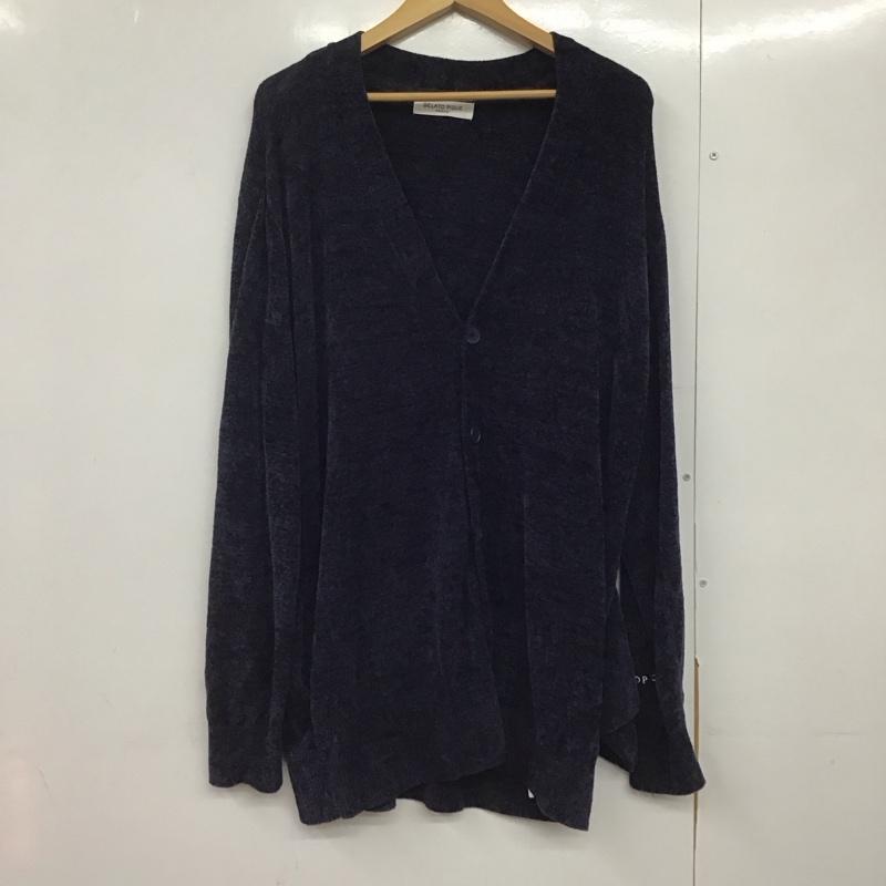 ジェラートピケ gelato pique カーディガン 長袖 長袖カーディガン 前ボタン ニットカーディガン ルームウェア M 無地 紺 / ネイビー /  メンズ USED 古着 中古 10144471