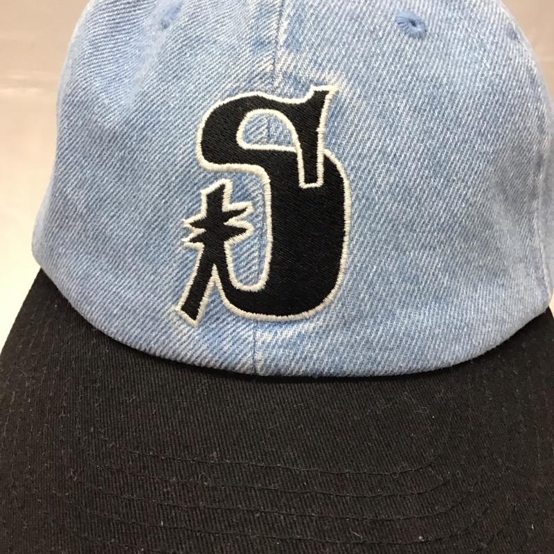 ステューシー STUSSY 帽子 キャップ Vintage S Low Pro Cap Sロゴ 刺繍 水色 / ライトブルー / X 黒 / ブラック /  メンズ USED 古着 中古 10116453
