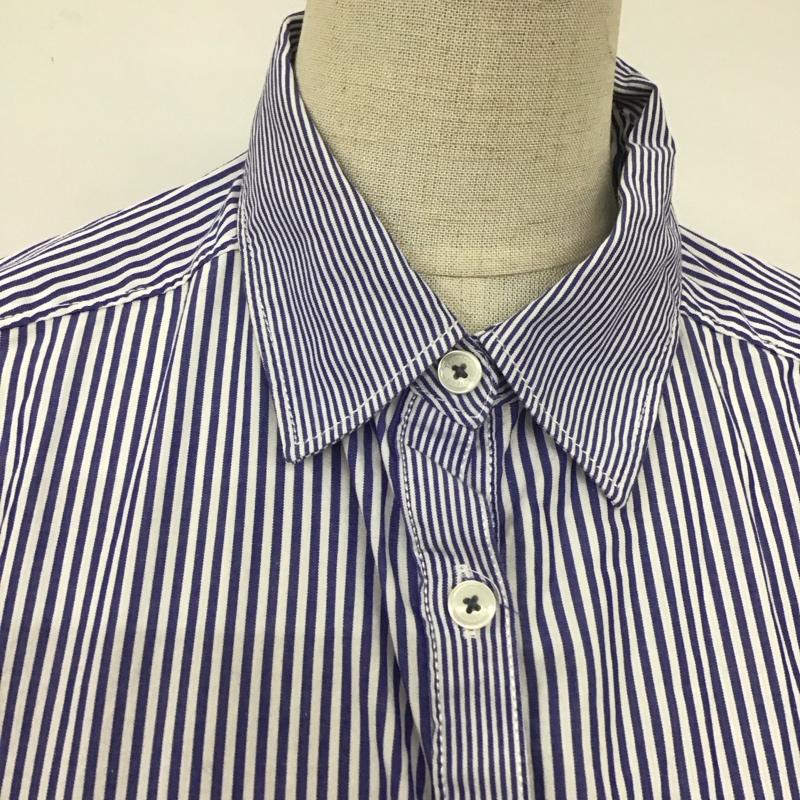 トミーヒルフィガー TOMMY HILFIGER シャツ、ブラウス 長袖 1M87640041 Fitted 胸ポケット ストライプ 2 ワンポイント 白 / ホワイト / X 青 / ブルー /  レディース USED 古着 中古 10108609