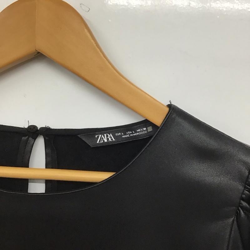 ザラ ZARA カットソー 長袖 L 無地 黒 / ブラック /  レディース USED 古着 中古 10146629