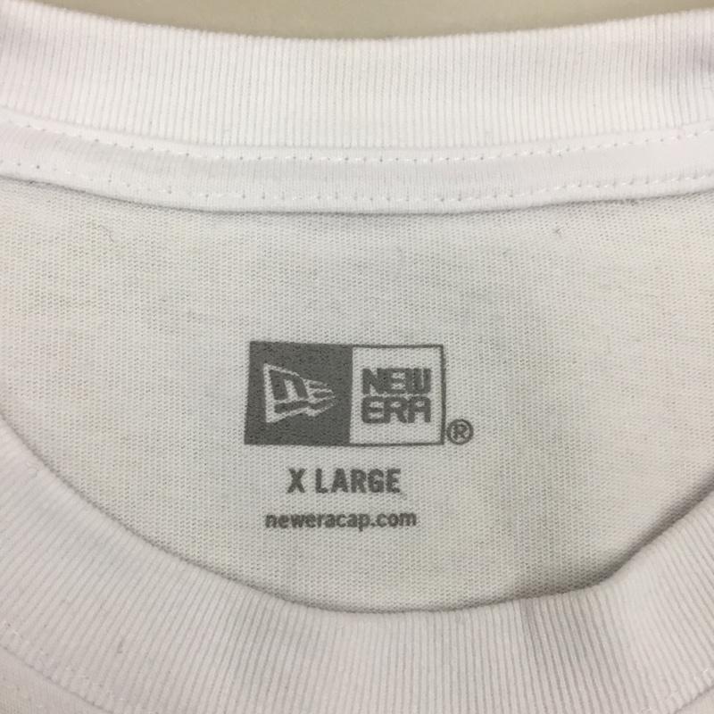ニューエラ NEW ERA Tシャツ 半袖 半袖カットソー プリントTシャツ クルーネックカットソー XL ロゴ、文字 白 / ホワイト /  メンズ USED 古着 中古 10116239