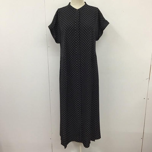 アデイインザライフ ユナイテッドアローズ A day in the life UNITED ARROWS ワンピース ロングスカート 6326-699-0493 プリーツ スキッパーシャツワンピース FREE ドット 紺 / ネイビー / X 白 / ホワイト /  レディース USED 古着 中古 10114423