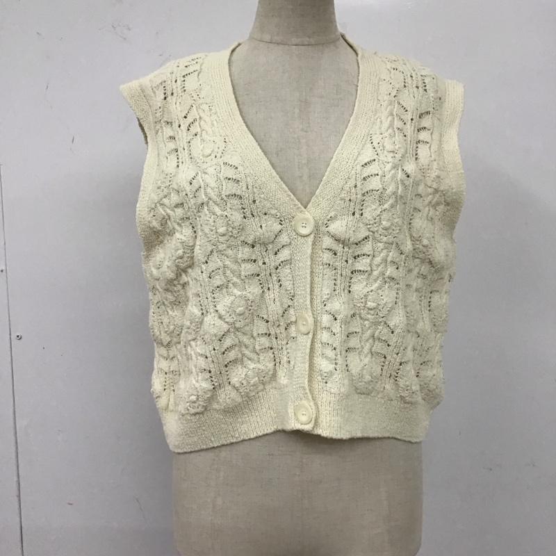 ザラ ZARA ベスト ベスト S 無地 オフホワイト / オフホワイト /  レディース USED 古着 中古 10111595