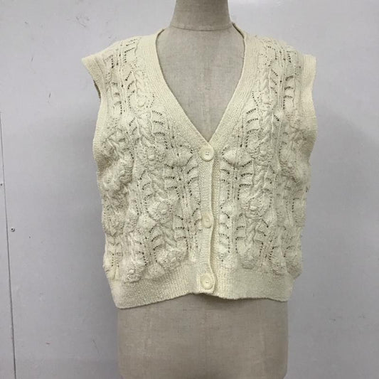 ザラ ZARA ベスト ベスト S 無地 オフホワイト / オフホワイト /  レディース USED 古着 中古 10111595
