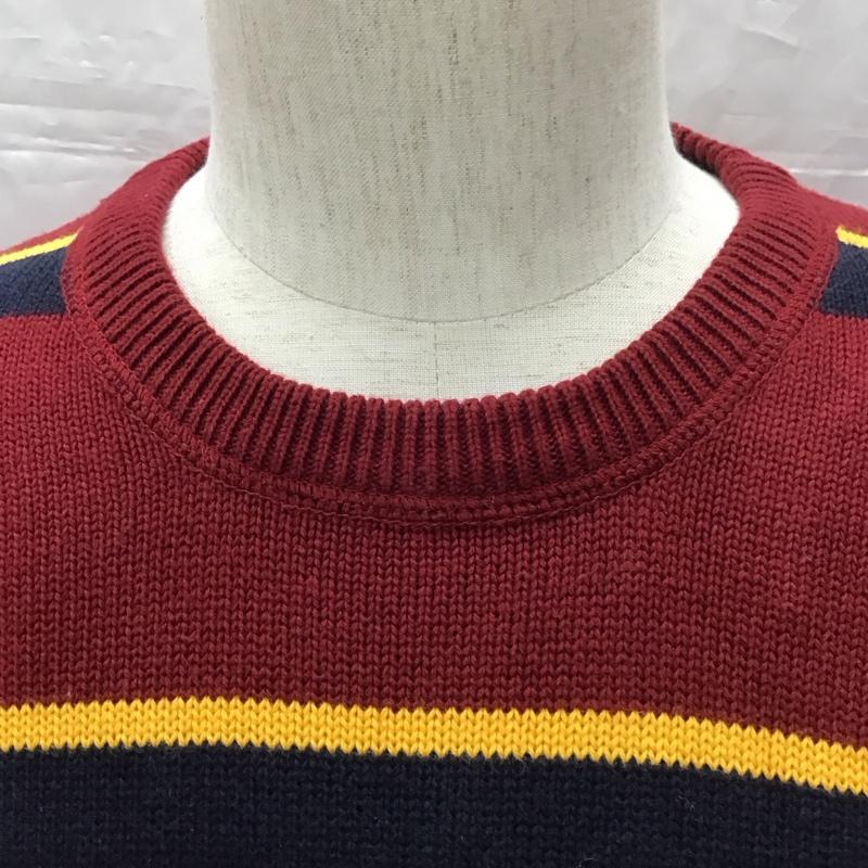 トミーヒルフィガー TOMMY HILFIGER ニット、セーター 長袖 長袖ニットカットソー クルーネックカットソー セーター ボーダーニットカットソー L ボーダー柄 マルチカラー / マルチカラー /  メンズ USED 古着 中古 10111325