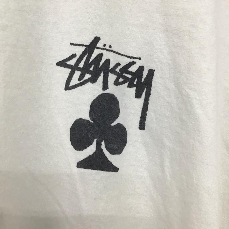 ステューシー STUSSY Tシャツ 半袖 半袖カットソー プリントTシャツ クルーネックカットソー XL プリント 白 / ホワイト /  メンズ USED 古着 中古 10133646