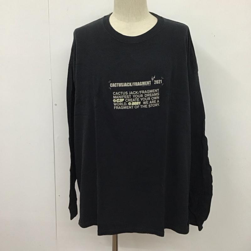 カクタスジャック Cactus Jack Tシャツ 長袖 ロンT クルーネック バックプリント FRAGMENT DESIGN XXL プリント 黒 / ブラック /  メンズ USED 古着 中古 10124964