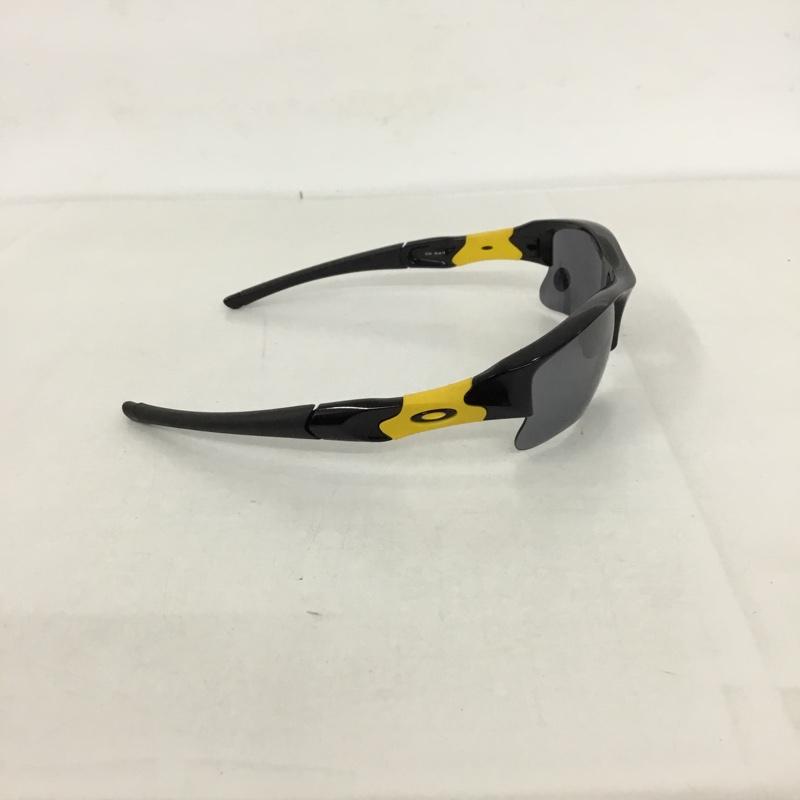 オークリー OAKLEY めがね・サングラス サングラス 12-791 FLAK スポーツサングラス ミラーレンズ 箱有 ワンポイント 黒 / ブラック / X 黄 / イエロー /  メンズ USED 古着 中古 10129370