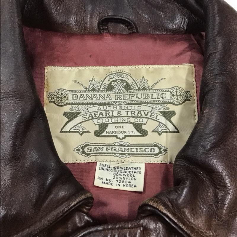 バナナリパブリック BANANA REPUBLIC ジャケット、上着 ジャケット、ブレザー レザージャケット ジップアップジャケット カジュアルジャケット アウター 40 無地 茶 / ブラウン /  メンズ USED 古着 中古 10111018