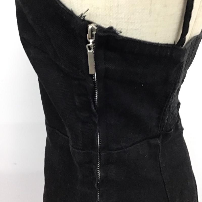 ザラ ZARA ワンピース ミニスカート 8197 082 800 キャミソール デニム ストレッチ XS 無地 黒 / ブラック /  レディース USED 古着 中古 10114998