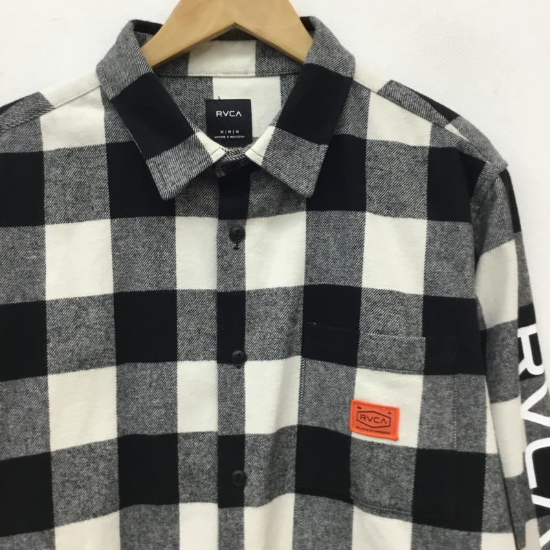 ルーカ RVCA シャツ、ブラウス 長袖 BA042-106 M チェック 黒 / ブラック / X 白 / ホワイト /  メンズ USED 古着 中古 10143952