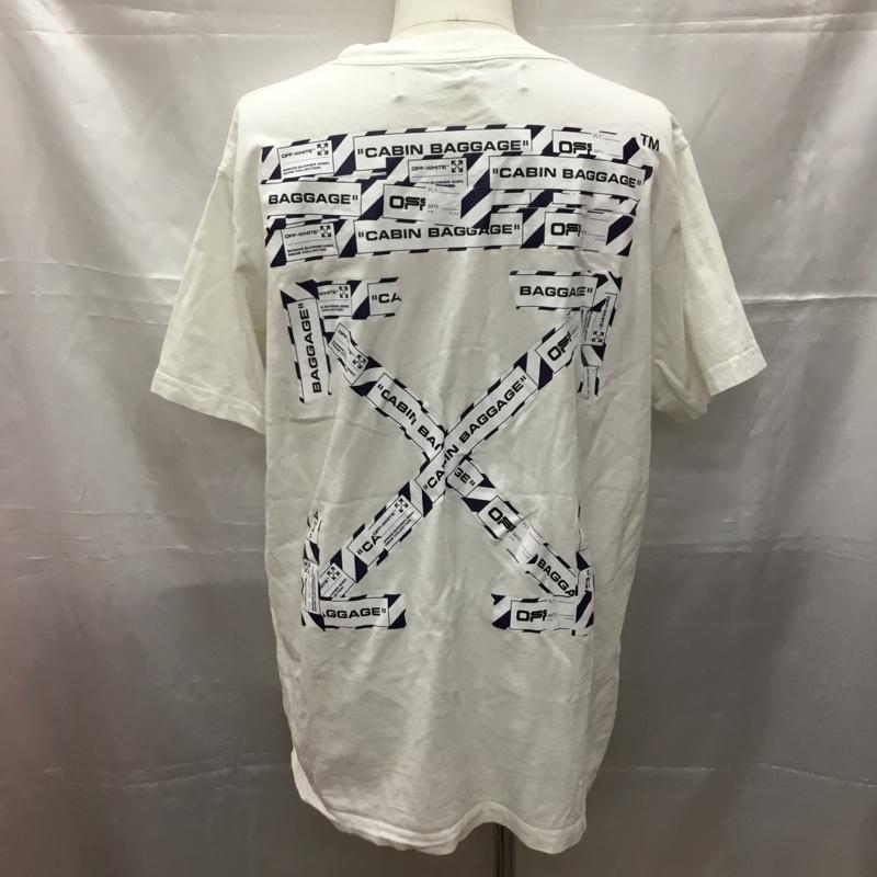 オフホワイト Off-White Tシャツ 半袖 omaa027s20185003 20SS AIRPORTTAPES/SSLIMTEE プリントTシャツ XL ロゴ、文字 白 / ホワイト /  メンズ USED 古着 中古 10108322