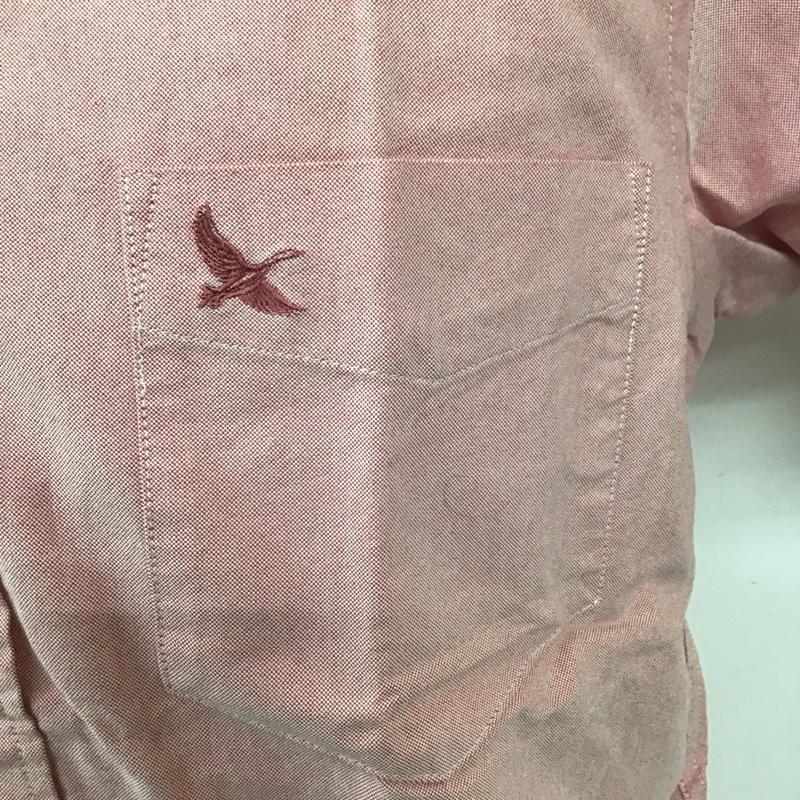 エディーバウアー Eddie Bauer シャツ、ブラウス 半袖 半袖シャツ カラーシャツ カジュアルシャツ ボタンダウンシャツ S ロゴ、文字 赤 / レッド /  メンズ USED 古着 中古 10111120