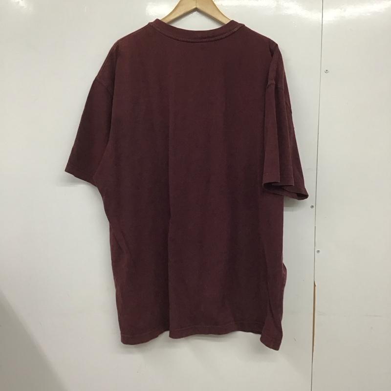 カーハート Carhartt Tシャツ 半袖 半袖カットソー ヘンリーネックカットソー XL ロゴ、文字 えんじ / ワインレッド /  メンズ USED 古着 中古 10145688