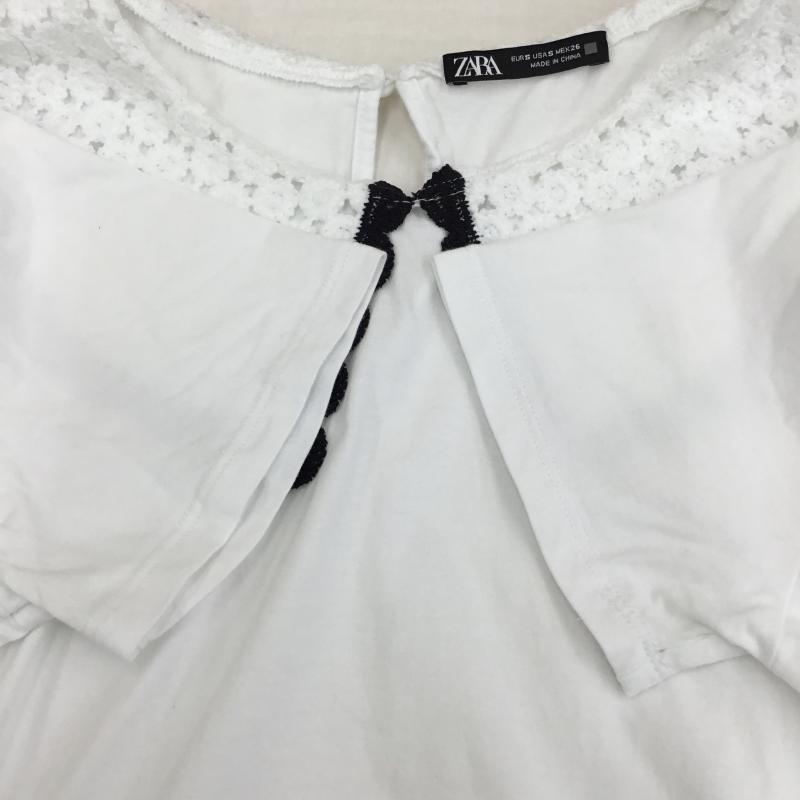 ザラ ZARA カットソー 半袖 S 無地 白 / ホワイト /  レディース USED 古着 中古 10137598