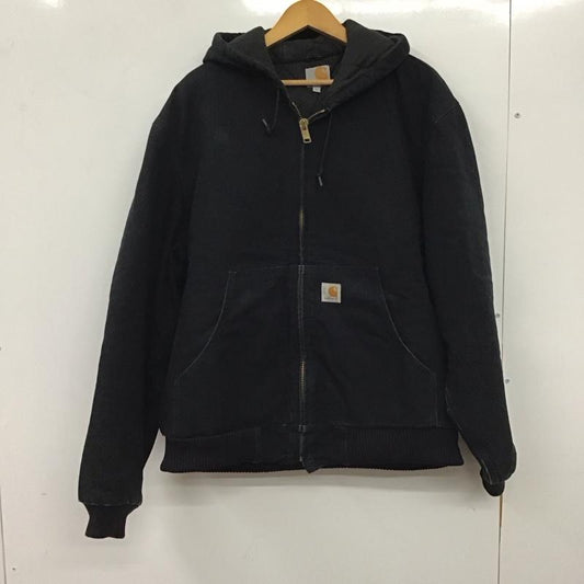 カーハート Carhartt ジャケット、上着 ジャケット、ブレザー ジップアップジャケット パーカージャケット アウター L ロゴ、文字 黒 / ブラック /  メンズ USED 古着 中古 10136793
