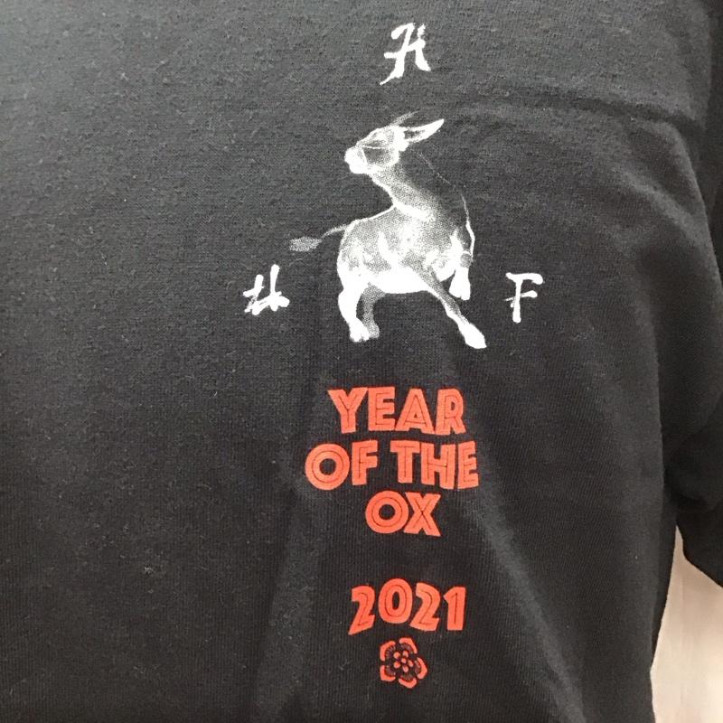 ハフ HUF Tシャツ 半袖 半袖カットソー プリントTシャツ クルーネックカットソー M プリント 黒 / ブラック /  メンズ USED 古着 中古 10116579