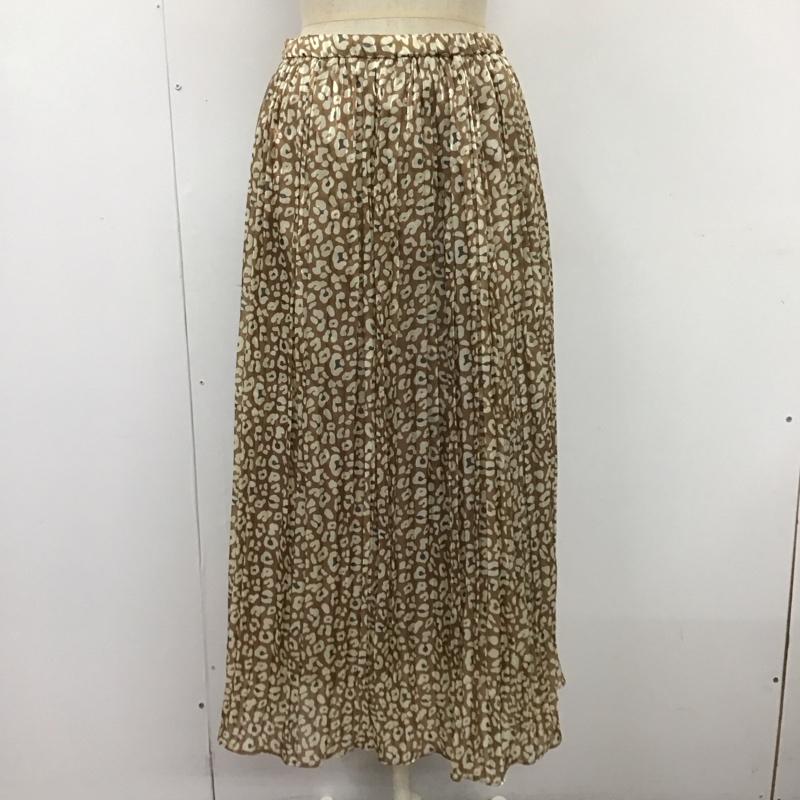 オペークドットクリップ OPAQUE.CLIP スカート ロングスカート 637-79029 シャイニー割線 レオパードプリント プリーツスカート M ヒョウ柄・レオパード柄 茶 / ブラウン /  レディース USED 古着 中古 10110891
