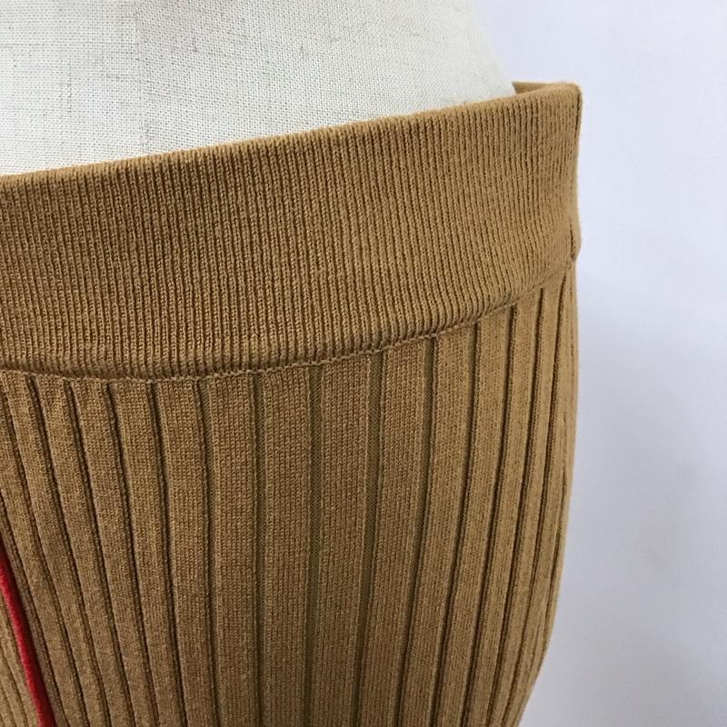 ザラ ZARA スカート ロングスカート 3519 002 704 スリット リブ L 無地 茶 / ブラウン /  レディース USED 古着 中古 10120405