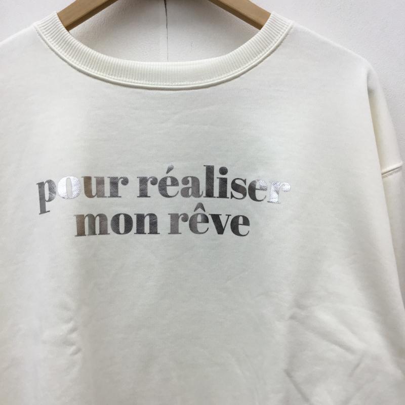 グローバルワーク GLOBAL WORK トレーナー 長袖 GW625175AD FREE プリント アイボリー / アイボリー /  レディース USED 古着 中古 10142209