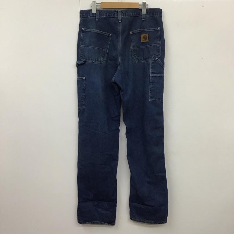 カーハート Carhartt パンツ デニム、ジーンズ ペインターパンツ ジーパン ロゴ、文字 青 / ブルー /  メンズ USED 古着 中古 10114030