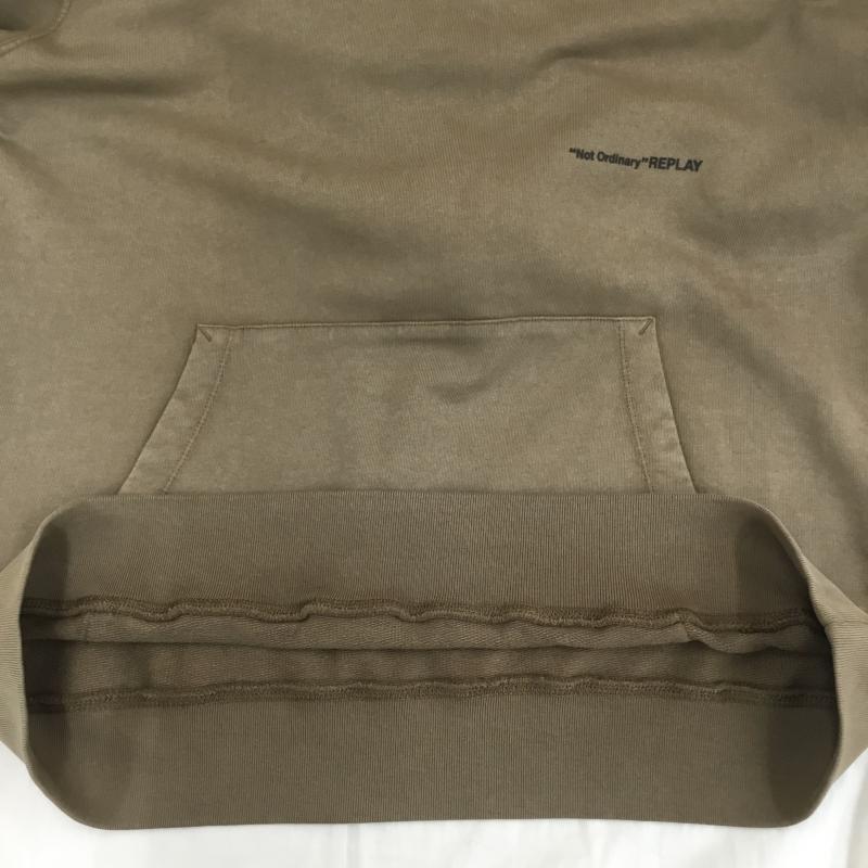 リプレイ REPLAY パーカー 長袖 XL ロゴ、文字 茶 / ブラウン /  メンズ USED 古着 中古 10110709