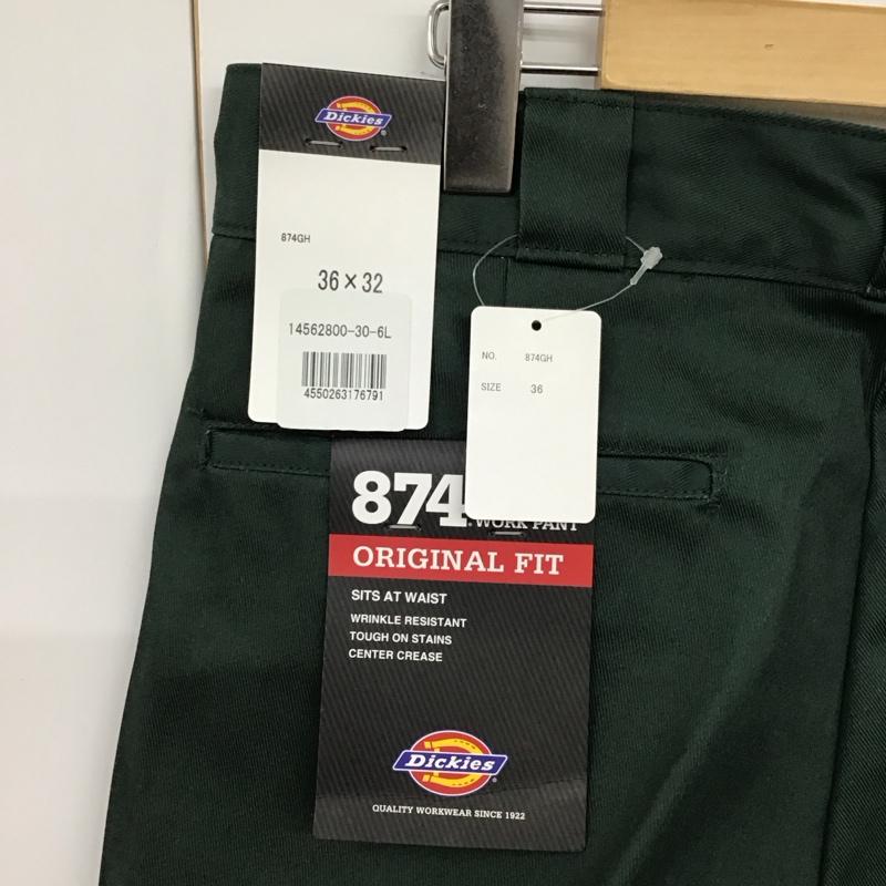 ディッキーズ Dickies パンツ ワークパンツ、ペインターパンツ 874GH ワークパンツ タグ付き 36×32 36インチ ロゴ、文字 緑 / グリーン /  メンズ USED 古着 中古 10121313