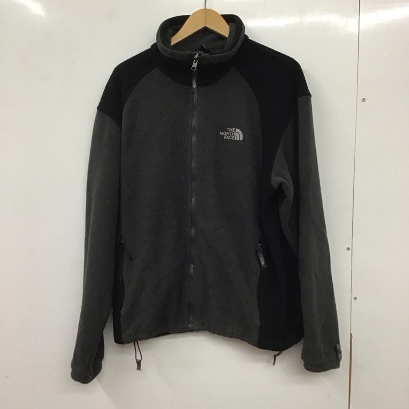 ザノースフェイス THE NORTH FACE ジャケット、上着 ジャケット、ブレザー ジップアップフリースジャケット アウター 長袖ジャケット M ロゴ、文字 黒 / ブラック / X 灰 / グレー /  メンズ USED 古着 中古 10136804