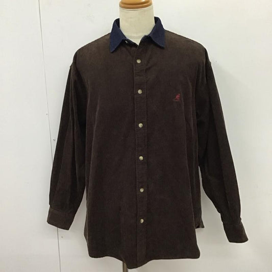 ビームス ハート BEAMS HEART シャツ、ブラウス 長袖 長袖シャツ カラーシャツ 長袖カットソー コーデュロイシャツ kangol M ロゴ、文字 茶 / ブラウン /  メンズ USED 古着 中古 10116523