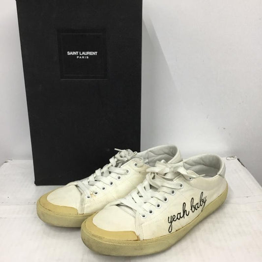 サンローラン SAINTLAURENT スニーカー スニーカー Yeah Baby 刺繍 箱有 ロゴ、文字 白 / ホワイト /  メンズ USED 古着 中古 10123815