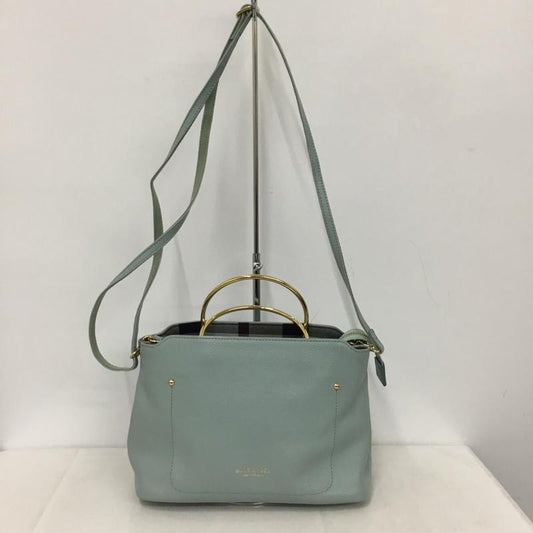 ブルーレーベル・クレストブリッジ BLUE LABEL CRESTBRIDGE ハンドバッグ ハンドバッグ メタルハンドルレザートート ショルダー ロゴ、文字 水色 / ライトブルー / X 金 / ゴールド /  レディース USED 古着 中古 10144902