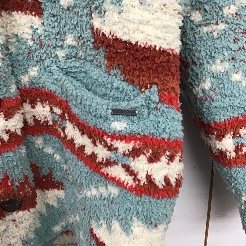 ビラボン BILLABONG カーディガン 長袖 長袖カーディガン コンチョ アウター L 総柄 マルチカラー / マルチカラー /  メンズ USED 古着 中古 10145706