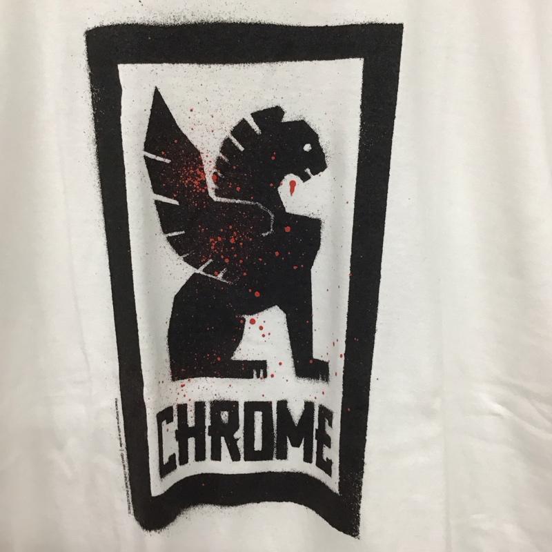 クロム CHROME Tシャツ 半袖 半袖カットソー プリントTシャツ クルーネックカットソー M プリント 白 / ホワイト /  メンズ USED 古着 中古 10131012