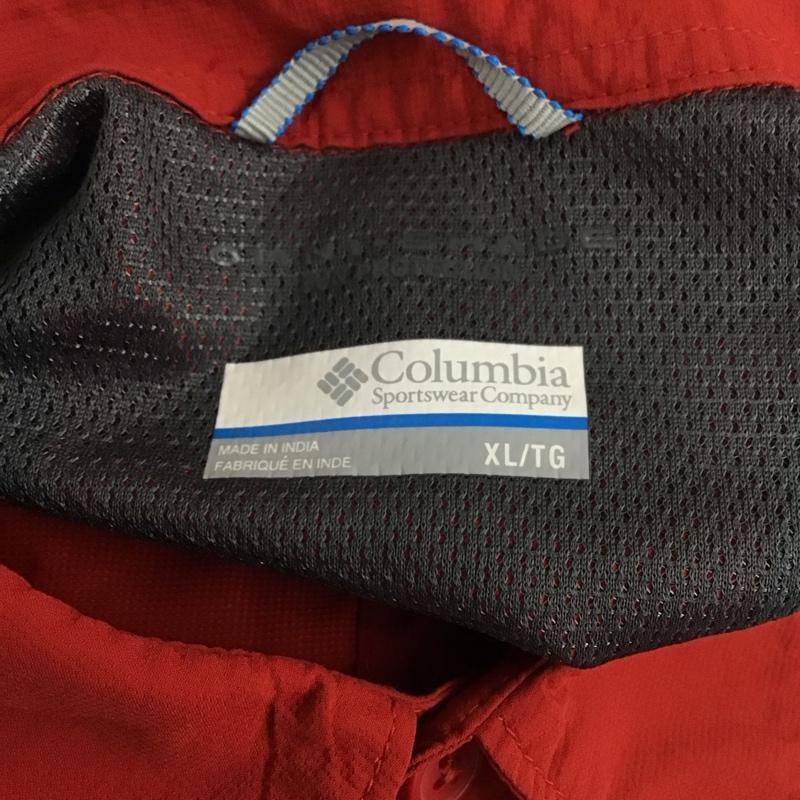 コロンビア Columbia シャツ、ブラウス 長袖 1564361 XM7022 ナイロンシャツ XL ロゴ、文字 赤 / レッド /  メンズ USED 古着 中古 10108260