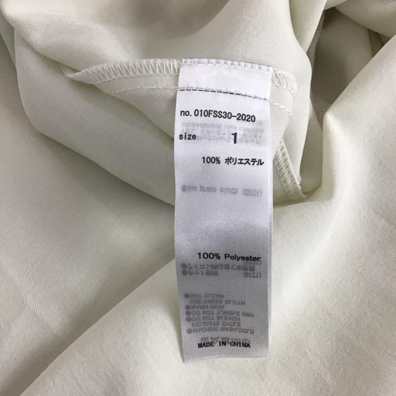 マウジー MOUSSY ワンピース ロングスカート 010FSS30-2020 WAIST TUCK SHIRT DRESS フレンチスリーブ 襟付き 1 無地 オフホワイト / オフホワイト /  レディース USED 古着 中古 10142267