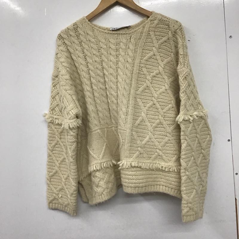 ザラ ZARA ニット、セーター 長袖 S 無地 アイボリー / アイボリー /  レディース USED 古着 中古 10139857