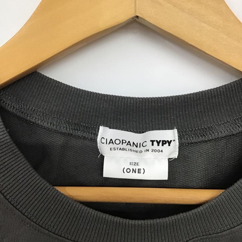 チャオパニックティピー CIAOPANIC TYPY カットソー 半袖 半袖カットソー プリントTシャツ クルーネックカットソー ロゴ、文字 灰 / グレー /  レディース USED 古着 中古 10135438