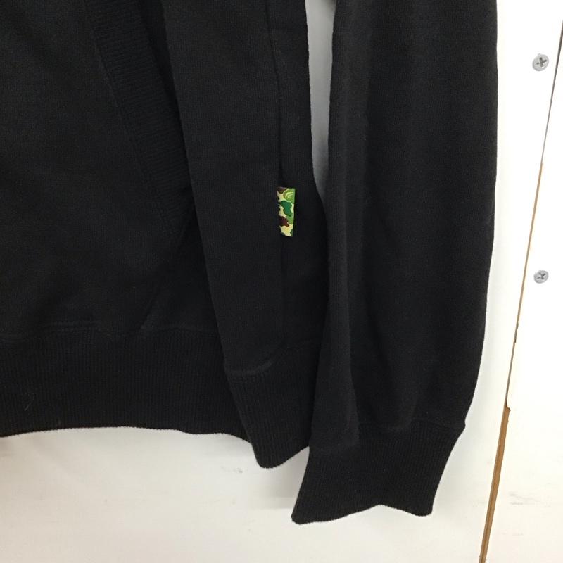 アベイシングエイプ A BATHING APE パーカー 長袖 ジップアップジャケット パーカージャケット アウター M ロゴ、文字 黒 / ブラック /  メンズ USED 古着 中古 10132084