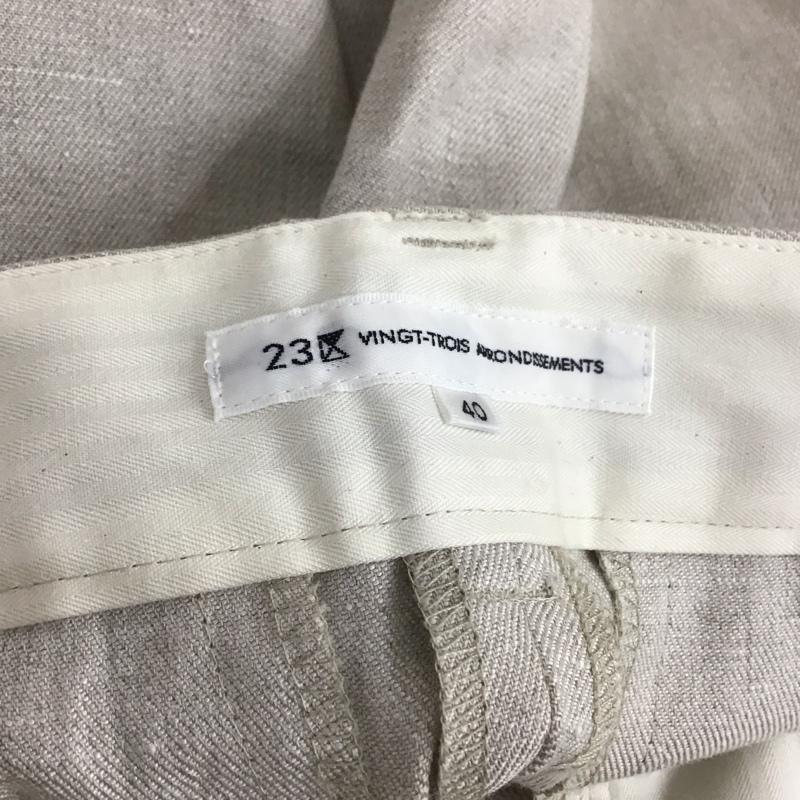ニジュウサンク 23区 ボトムス ボトムス ガウチョパンツ クロップド丈 40 無地 グレージュ / グレージュ /  レディース USED 古着 中古 10119383
