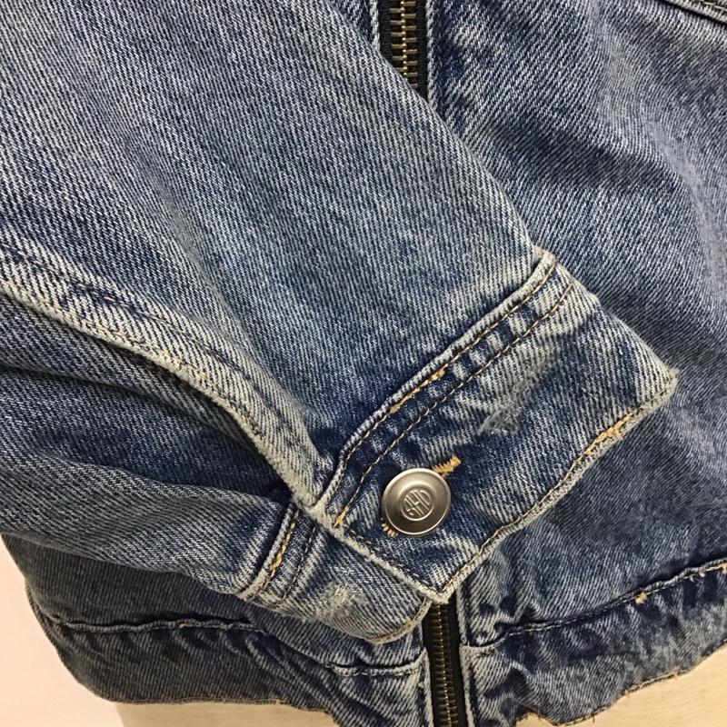 ザラ ZARA ジャケット、上着 ジャケット、ブレザー デニムジャケット Gジャン アウター カラージャケット L ロゴ、文字 インディゴ / インディゴ /  メンズ USED 古着 中古 10107219