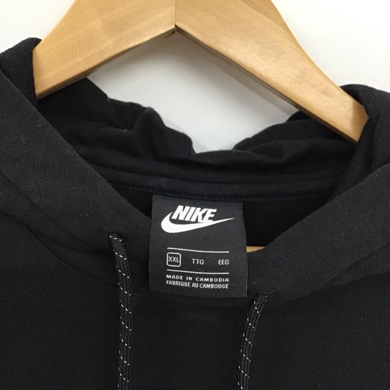 ナイキ NIKE パーカー 長袖 dm1237-010 長袖パーカー プルオーバー XXL ロゴ、文字 黒 / ブラック /  メンズ USED 古着 中古 10150327