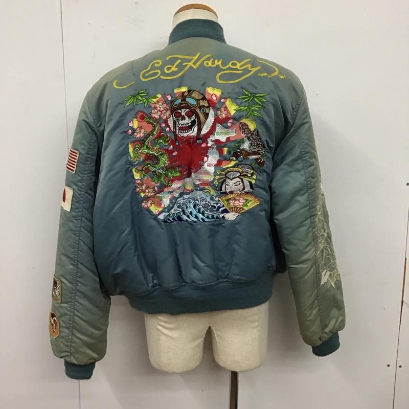 エドハーディー Ed Hardy ジャケット、上着 ジャンパー、ブルゾン XL 刺繍 水色 / ライトブルー /  メンズ USED 古着 中古 10123477